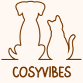 Logo of Cosyvibes with two dogs sitting next to each other.